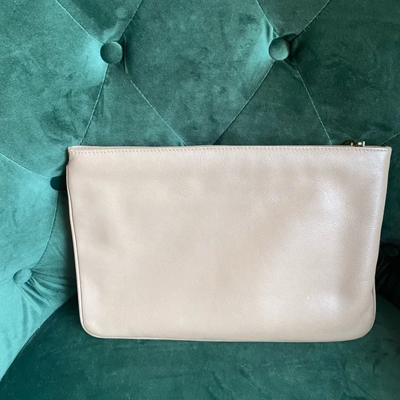 Authentic Vintage lambskin Christian Dior beige leather clutch - Picture 3 of 12